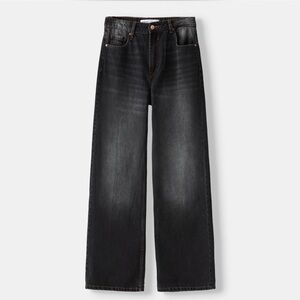 Bershka Black Straight Leg Jeans